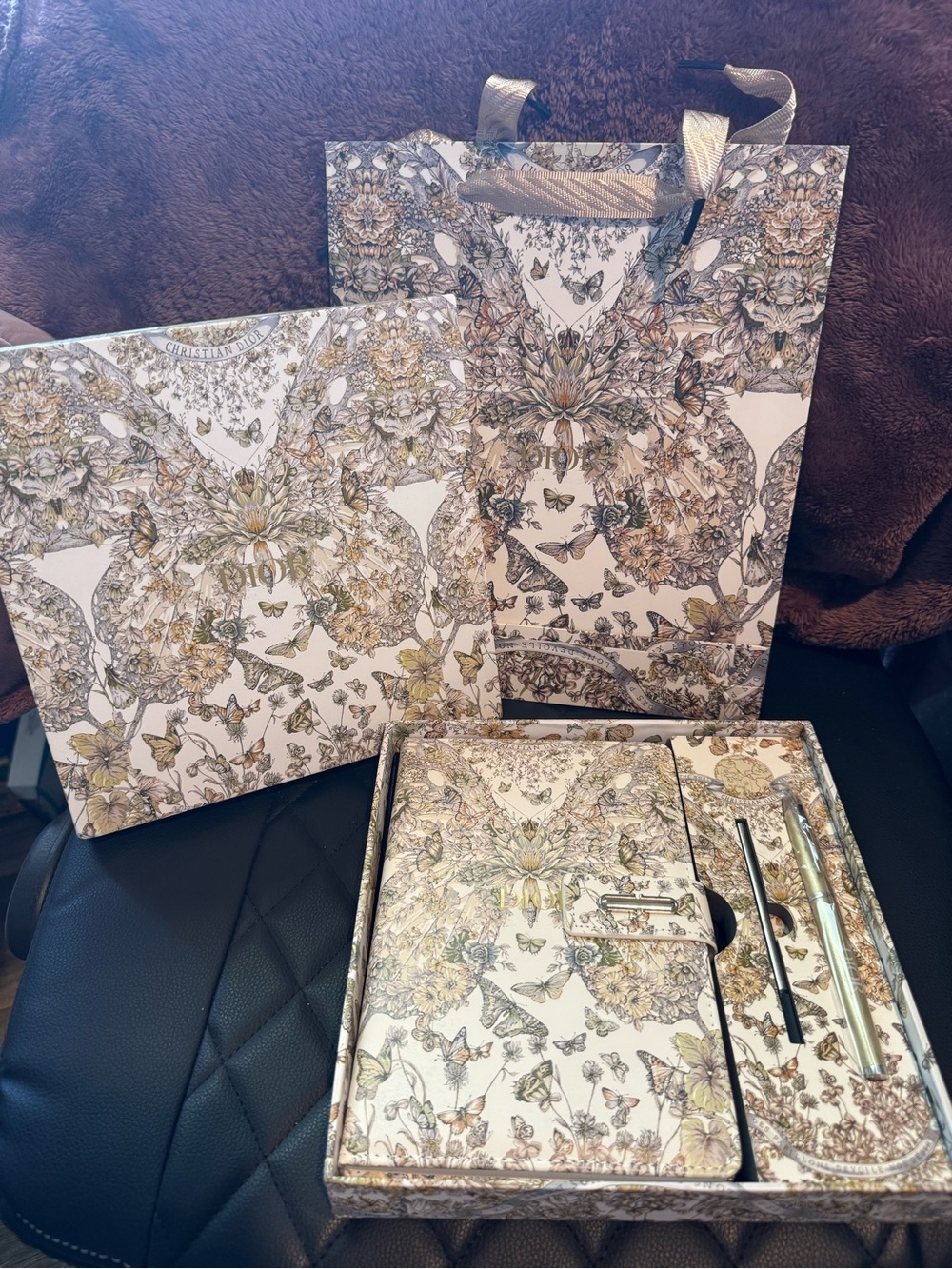 Christian Dior Limited Edition Butterfly Set Journal Notebook Pen Box + Gift Bag